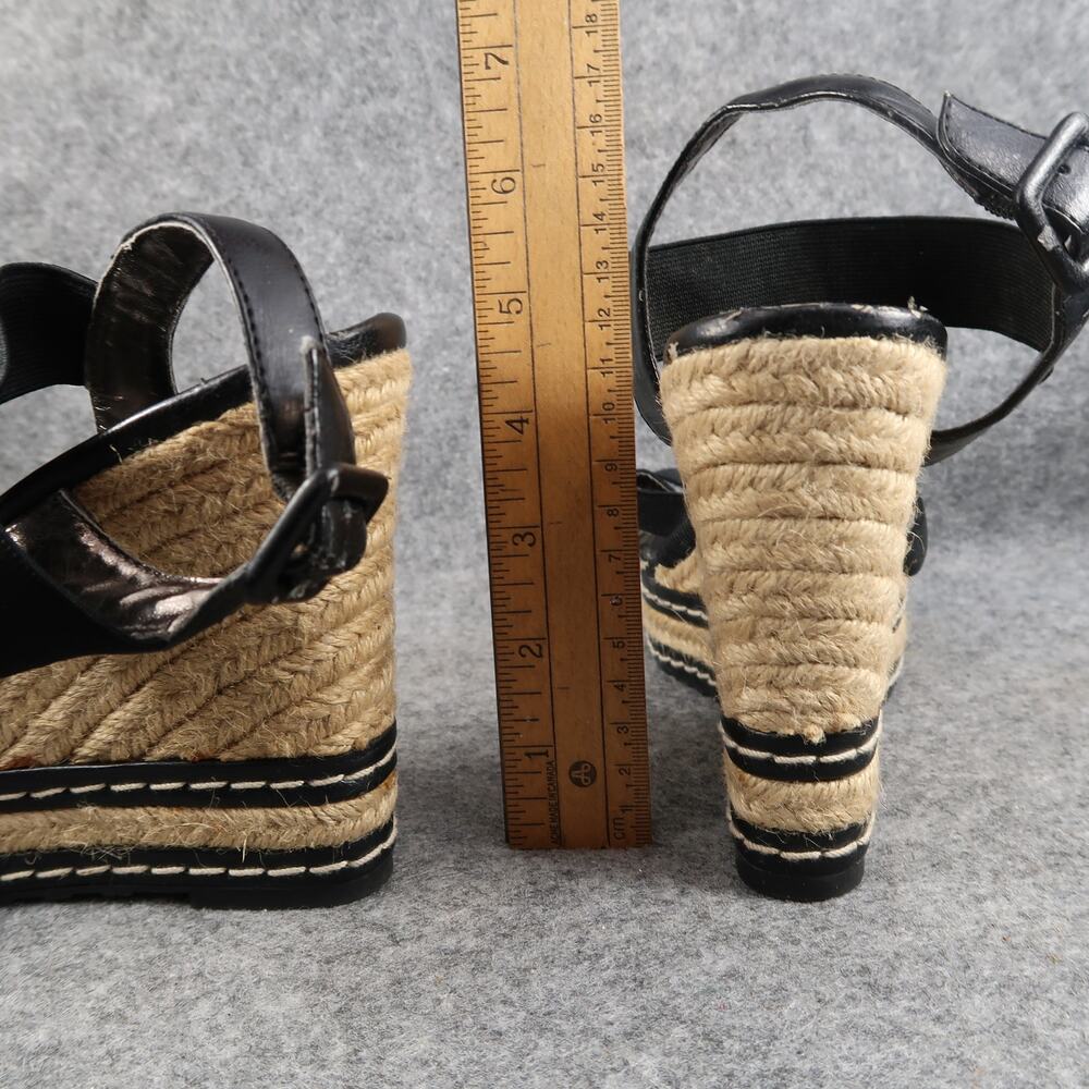 Charles David Shoes Womens 8.5 Fashion Sandals Platform Wedge Espadrille Black - Picture 6 of 14
